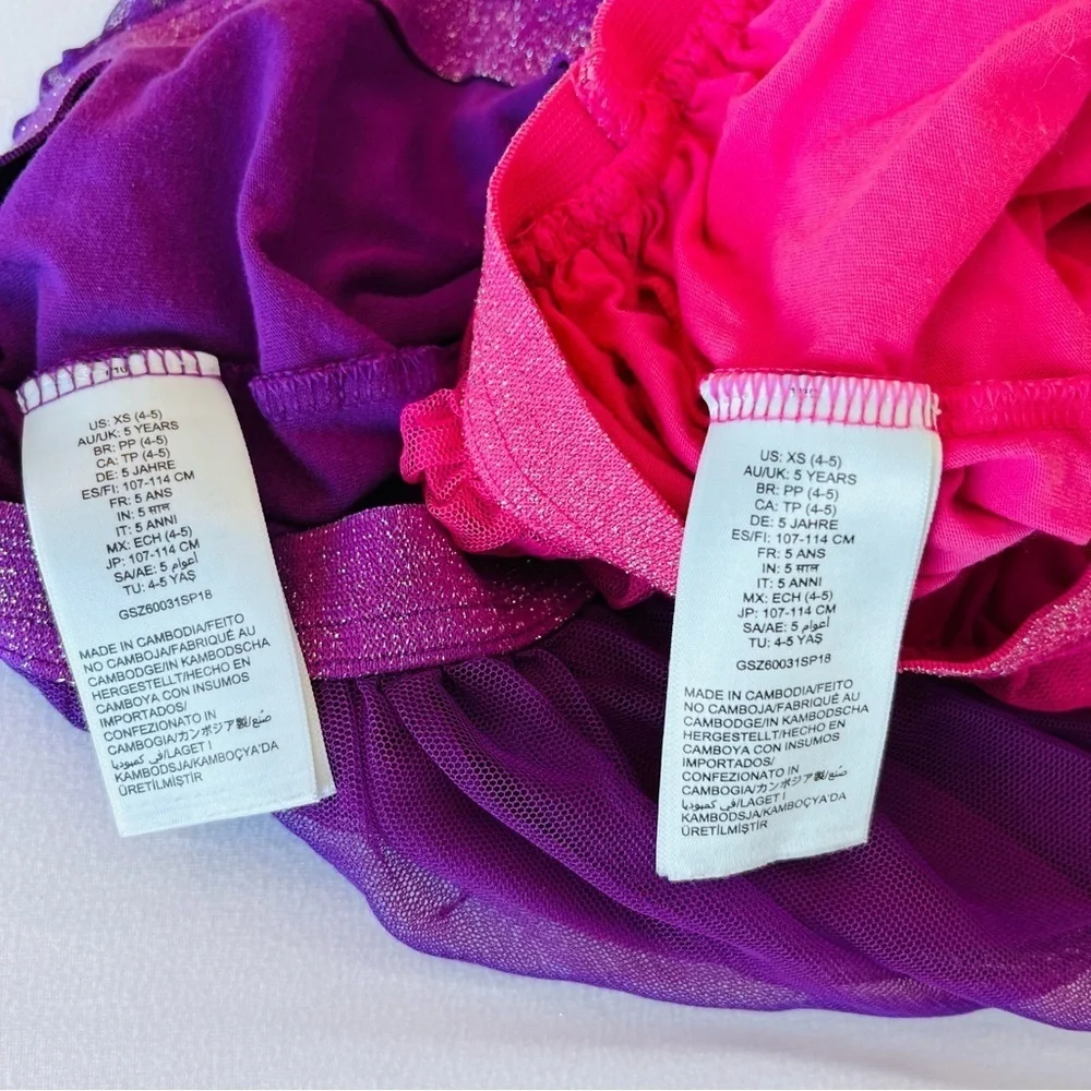 Vibrant Pink and Purple Mini Bubble tulle Skirt Set